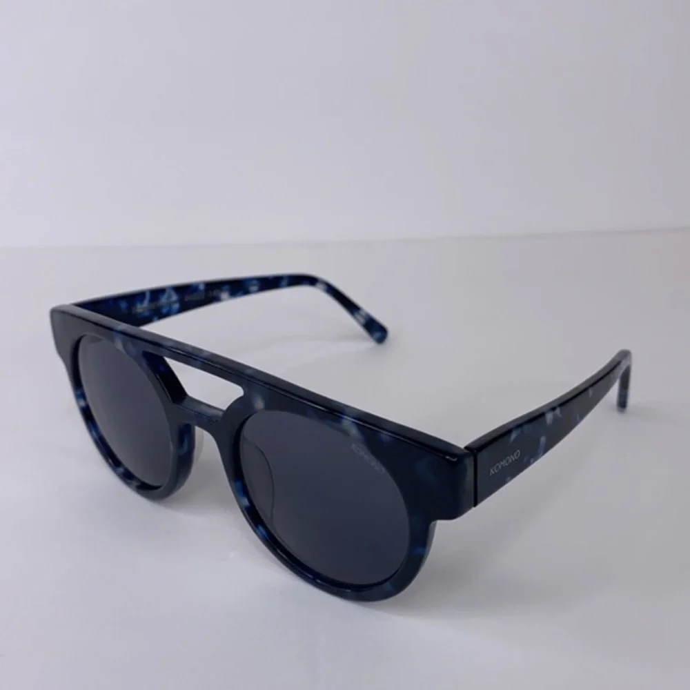 New KOMONO DREYFUSS Blue Black tortoise Sunglasses NWT round